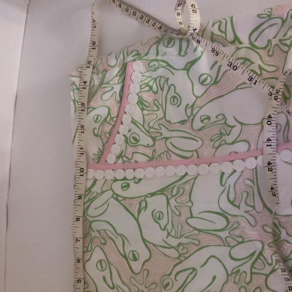 Vintage Lilly Pulitzer skirt frog print green white pink size 4 - Picture 4 of 6